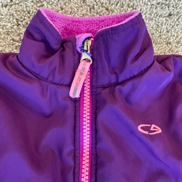 Champion Fleece Zip-Up Jacket Coat color block purple– Size 18 Months - Picture 5 of 7